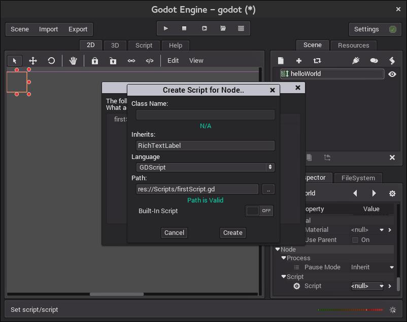 godot-createScript